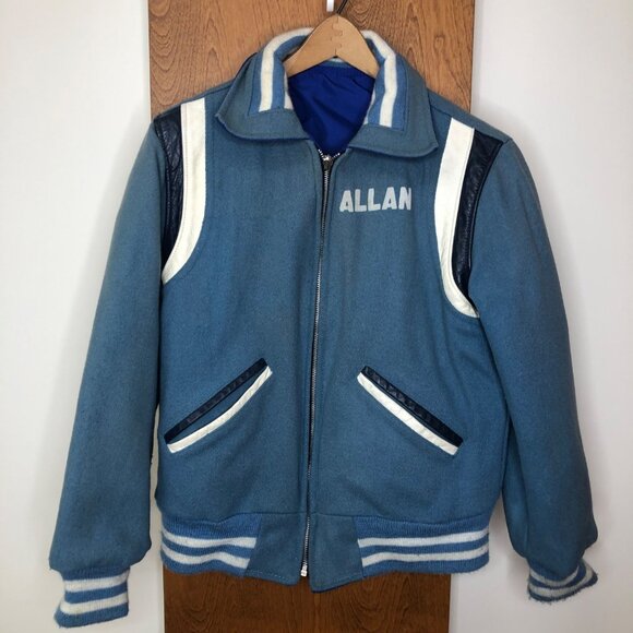 Vintage Letterman Jacket Princeton Jr. High Reversable Halloween Costume Allan - Picture 12 of 16